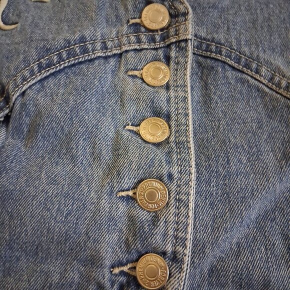 Forever 21 Women's Size Small Light Wash Button Embroidered Western Denim Vest - Picture 7 of 11